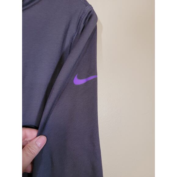Nike Pro Women's Stretch Dri-Fit Activewear Training Sweatshirt Purple SZ Large - Picture 5 of 10